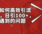 小红书如何高效引流创业粉，日引100+，解决你遇到的问题【揭秘】