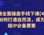 短视频全案操盘手线下课(4-5月)教你如何打通自然流，成为想象级IP必备要素