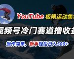 视频号冷门赛道撸收益，YOUTUBE搬运极限运动集锦，暴力起号，操作简单流量高，轻松日入5张【揭秘】