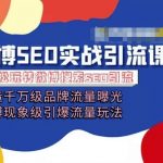 微博引流培训课程「打造千万级流量曝光 现象级引爆流量玩法」全方位带你玩转微博营销