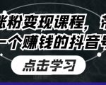 抖音涨粉变现课程，带你做一个赚钱的抖音号