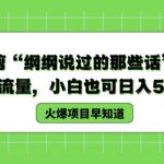 德云混剪“纲纲说过的那些话”，轻松引爆流量，小白也可日入500+【揭秘 】