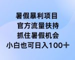 暑假暴利直播项目，官方流量扶持，把握暑假机会【揭秘】