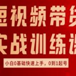 短视频带货实战训练课，好物分享实操，小白0基础快速上手，0到1起号