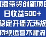 淘宝无人直播带货创新项目：日收益500+  稳定开播无违规  持续运营不断流【揭秘】