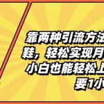 靠两种引流方法卖莆田高端鞋，轻松实现月入1W+，小白也能轻松上手，每天只要1小时【揭秘】