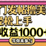 冷门发帖撸美金项目，月收益1000+美金，简单无脑，干就完了【揭秘】