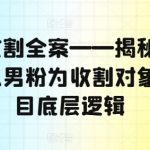 男粉收割全案——揭秘全网所有以男粉为收割对象的项目底层逻辑