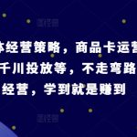 抖音整体经营策略，商品卡运营/直播间运营/千川投放等，不走弯路，学到就是赚到【录音】