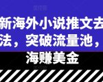 最新海外小说推文去重大法，突破流量池，出海赚美金