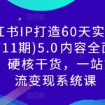 小红书IP打造60天实战营(第11期)5.0​内容全面升级，硬核干货，一站式引流变现系统课