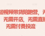 抖音短视频带货陪跑营，无需囤货、无需开店、无需直播,无需付费投流