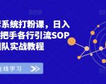 全网首套系统打粉课，日入3k+，手把手各行引流SOP团队实战教程