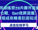 小红书训练营28天撕开流量入口第七期，Get优质流量，解锁低成本精准引流玩法