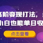 闲鱼高阶变现打法，当天出单，小白也能单日收入5张