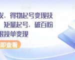 全网首发，得物起号变现技术教程，矩量起号，破百粉后，无限接单变现