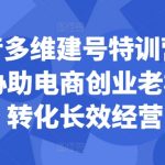 抖音多维建号特训营44期，协助电商创业老板提升转化长效经营