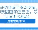 抖音千粉万粉起号项目，3-7天涨至千粉万粉，单人操作月入3W+