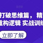 蝴蝶号打破思维篇， 精准分析 重构逻辑 实战训练