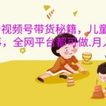 抖音视频号带货秘籍，儿童睡前故事，全网平台都可做，月入过W【揭秘】