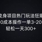 AI特效变身项目热门玩法狂赚信息差，0成本操作一单3-20.轻松一天3张