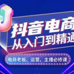 抖音电商从入门到精通，​从账号、流量、人货场、主播、店铺五个方面，全面解析抖音电商核心逻辑