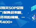 最新小说推文SOP全流程，从0~1保姆级教程，不用出镜不用拍视频，一天400+