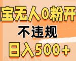 2024淘宝无人0粉公域开播，不违规，轻松日入5张