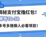 支付宝全自动撸金，无需养机，当天落地3张，很适合零基础小白的兼职副业