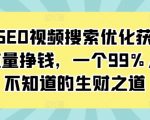 抖音SEO视频搜索优化获取免费流量挣钱，一个99%人还不知道的生财之道