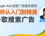 Google Ads谷歌广告高手 – 搜索广告，带你从入门到精通谷歌搜索广告