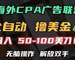 海外CPA全自动撸美金, 日入100+美刀，无脑操作，解放双手【揭秘】