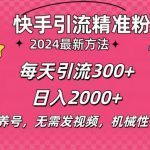 小白即可入手，一部手机搞定，2024快手在线用户私信引流法搬砖式引流，一天可引300+创业粉