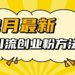 12月最新引流创业粉方法，方法非常简单，适用于多平台