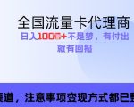 流量卡代理商，零成本高回报，日入1k不再是梦