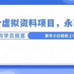 卖这个虚拟资料，真的永不过时，坚持做下去，一定有结果