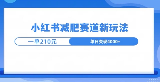 小红书减肥赛道新玩法，引流私域变现嘎嘎猛