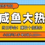 咸鱼大热轻资产类项目，当日学会，赚取十倍差价，小白即可入手