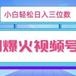 12月视频号爆火赛道，小白无脑操作，也可以轻松日入三位数