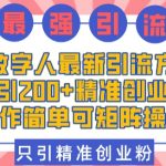 AI数字人最新引流方法，日引200+精准创业粉，制作简单可矩阵操作