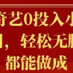 爱奇艺0投入小白项目，轻松无脑做都能做成