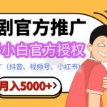 短剧推广，月入5000+，新手小白，官方授权，多平台推广(抖音、视频号、小红书)