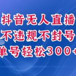 抖音无人挂JI项目，单号纯利300+稳稳的，深层揭秘最新玩法，不违规也不封号【揭秘】