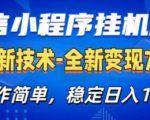 微信小程序广告最新版，全新变现方式，操作简单，纯小白易上手，稳定日入多张