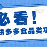 揭秘拼多多食品项目日出千单，解锁高利润运营及选品技巧，新手当天上手