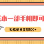 0成本一部手机即可操作，小红书卖育儿纪录片，轻松单日变现5张