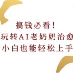 搞钱必看!带你玩转AI老奶奶治愈笔记，小白也能轻松上手!