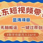 京东短视频带货 批量发布视频 单号月入过W 批量无上限