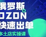 俄罗斯OZON本土店实操课，​OZON本土店运营选品变现