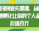 知识IP创业实操课，从0到1快速孵化让你的个人品牌价值百万